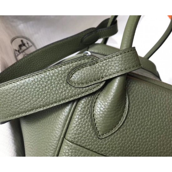 Hermes Lindy 26cm Bag In Canopee Clemence Leather