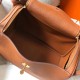 Hermes Lindy 26cm Bag In Gold Clemence Leather