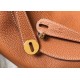 Hermes Lindy 26cm Bag In Gold Clemence Leather