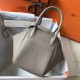 Hermes Lindy 26cm Bag In Gris Tourterelle Clemence Leather