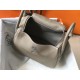 Hermes Lindy 26cm Bag In Gris Tourterelle Clemence Leather