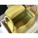 Hermes Lindy 26cm Bag In Beton Jaune Poussin Clemence Leather