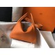 Hermes Lindy 26cm Bag In Orange Clemence Leather