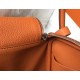 Hermes Lindy 26cm Bag In Orange Clemence Leather