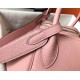 Hermes Lindy 26cm Bag In Pink Clemence Leather