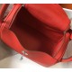 Hermes Lindy 26cm Bag In Red Clemence Leather