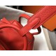 Hermes Lindy 26cm Bag In Red Clemence Leather