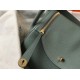 Hermes Lindy 26cm Bag In Vert Amande Clemence Leather