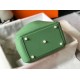 Hermes Lindy 26cm Bag In Vert Criquet Clemence Leather