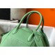 Hermes Lindy 26cm Bag In Vert Criquet Clemence Leather