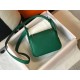 Hermes Mini Lindy Bag In Green Clemence Leather