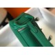 Hermes Mini Lindy Bag In Green Clemence Leather