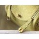 Hermes Mini Lindy Bag In Jaune Poussin Clemence Leather