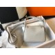 Hermes Mini Lindy Bag In Pearl Grey Clemence Leather