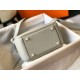 Hermes Mini Lindy Bag In Pearl Grey Clemence Leather