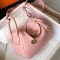 Hermes Mini Lindy Bag In Pink Clemence Leather