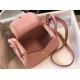 Hermes Mini Lindy Bag In Pink Clemence Leather