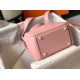 Hermes Mini Lindy Bag In Pink Clemence Leather