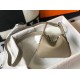 Hermes Mini Lindy Bag In Tourterelle Clemence Leather