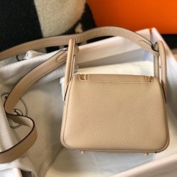 Hermes Mini Lindy Bag In Trench Clemence Leather