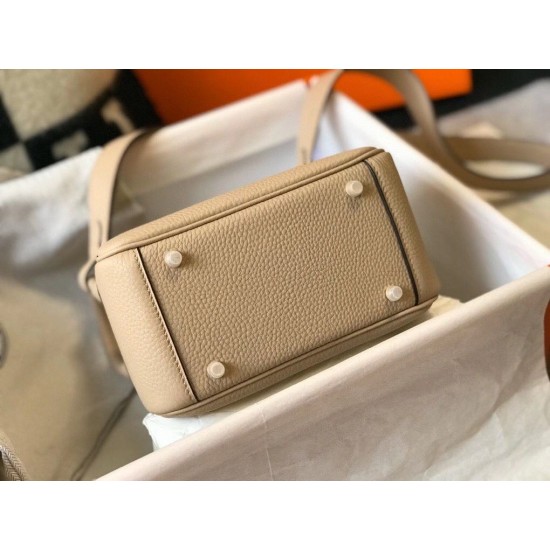 Hermes Mini Lindy Bag In Trench Clemence Leather