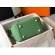 Hermes Mini Lindy Bag In Vert Criquet Clemence Leather