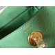 Hermes Mini Lindy Bag In Vert Criquet Clemence Leather