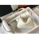 Hermes Mini Lindy Bag In White Clemence Leather