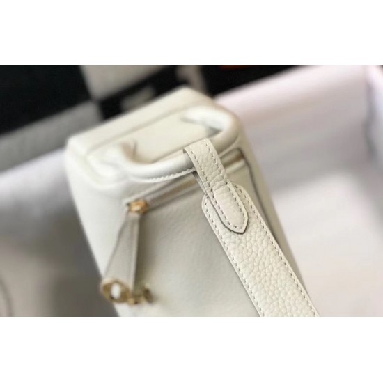 Hermes Mini Lindy Bag In White Clemence Leather