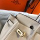 Hermes Birkin 25cm Bag In Beige Clemence Leather