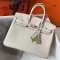 Hermes Birkin 25cm Bag In Beton Clemence Leather