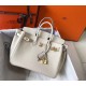 Hermes Birkin 25cm Bag In Beton Clemence Leather