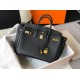 Hermes Birkin 25cm Bag In Black Clemence Leather