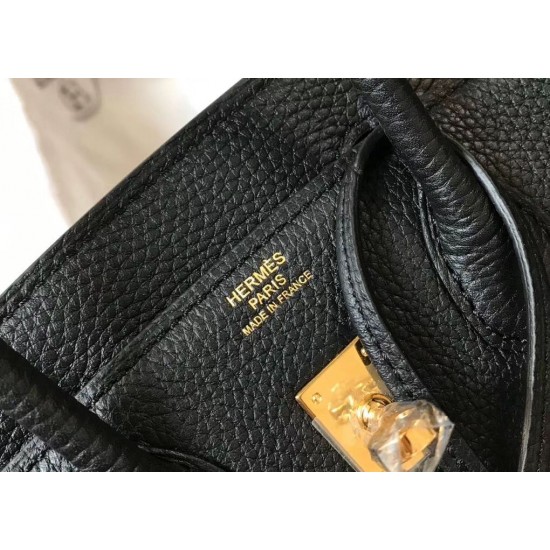 Hermes Birkin 25cm Bag In Black Clemence Leather