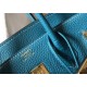 Hermes Birkin 25cm Bag In Blue Jean Clemence Leather