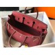 Hermes Birkin 25cm Bag In Bordeaux Clemence Leather