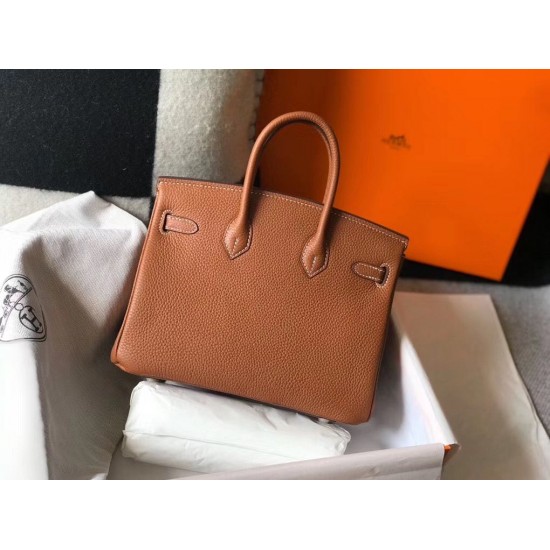 Hermes Birkin 25cm Bag In Gold Clemence Leather