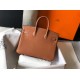 Hermes Birkin 25cm Bag In Gold Clemence Leather