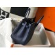 Hermes Birkin 25cm Bag In Navy Blue Clemence Leather