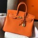 Hermes Birkin 25cm Bag In Orange Clemence Leather