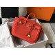 Hermes Birkin 25cm Bag In Red Clemence Leather