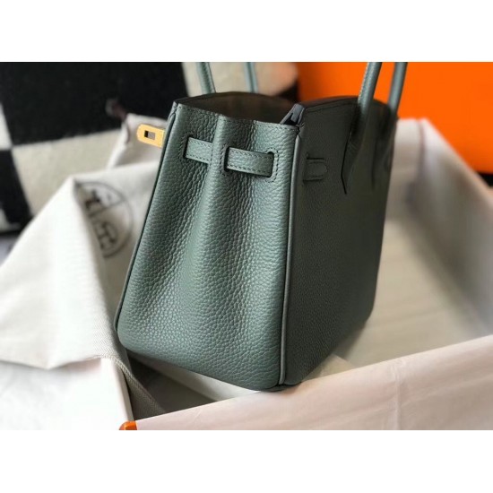 Hermes Birkin 25cm Bag In Vert Amande Clemence Leather