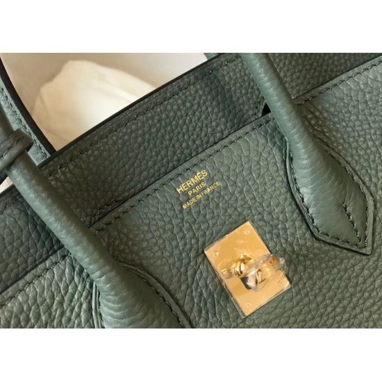 Hermes Birkin 25cm Bag In Vert Amande Clemence Leather