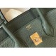 Hermes Birkin 25cm Bag In Vert Amande Clemence Leather