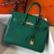 Hermes Birkin 25cm Bag In Vert Vertigo Clemence Leather