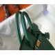 Hermes Birkin 25cm Bag In Vert Vertigo Clemence Leather