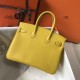 Hermes Birkin 25cm Bag In Yellow Clemence Leather