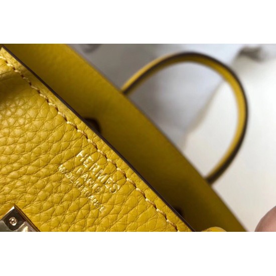 Hermes Birkin 25cm Bag In Yellow Clemence Leather