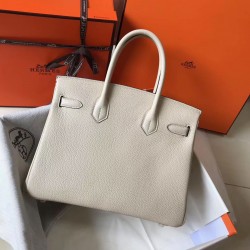 Hermes Birkin 30cm Bag In Beton Clemence Leather