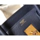 Hermes Birkin 30cm Bag In Dark Blue Clemence Leather